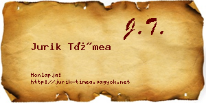 Jurik Tímea névjegykártya